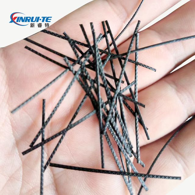 ألياف صناعية ماكرو PP رمادية منقوشة من المصنع للخرسانة المرشوشة
